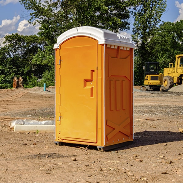 how often are the porta potties cleaned and serviced during a rental period in Kipling